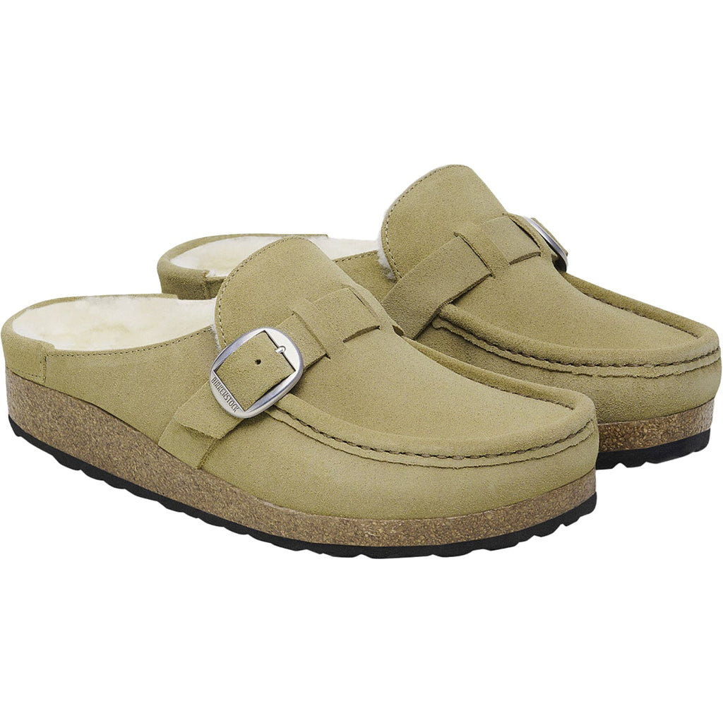 Birkenstock Buckley Shearling Women's Clogs Slippers Taupe Suede