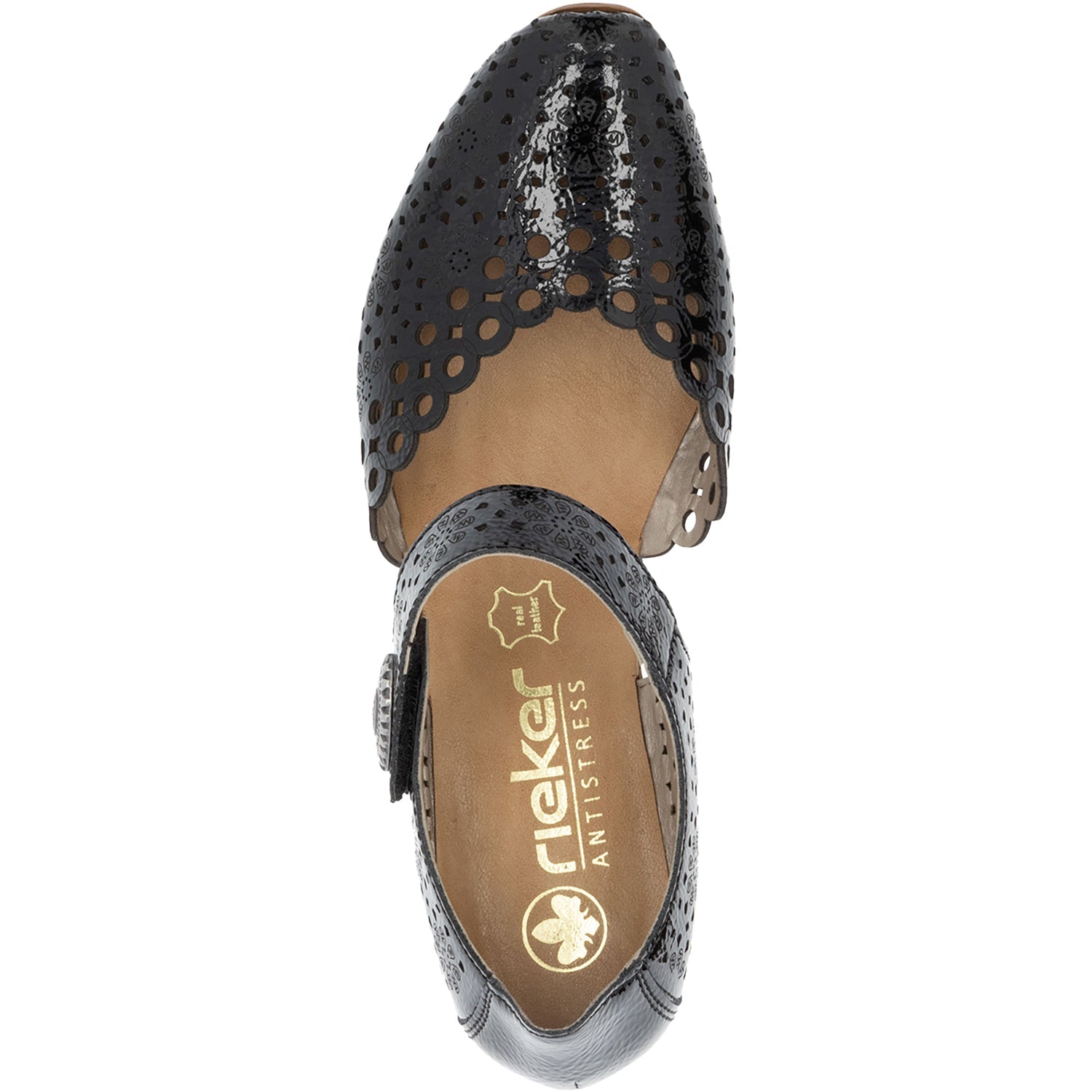 Rieker 43753-02 Mirjam 53 Women's Dressy Mary Janes Nero/Black Leather