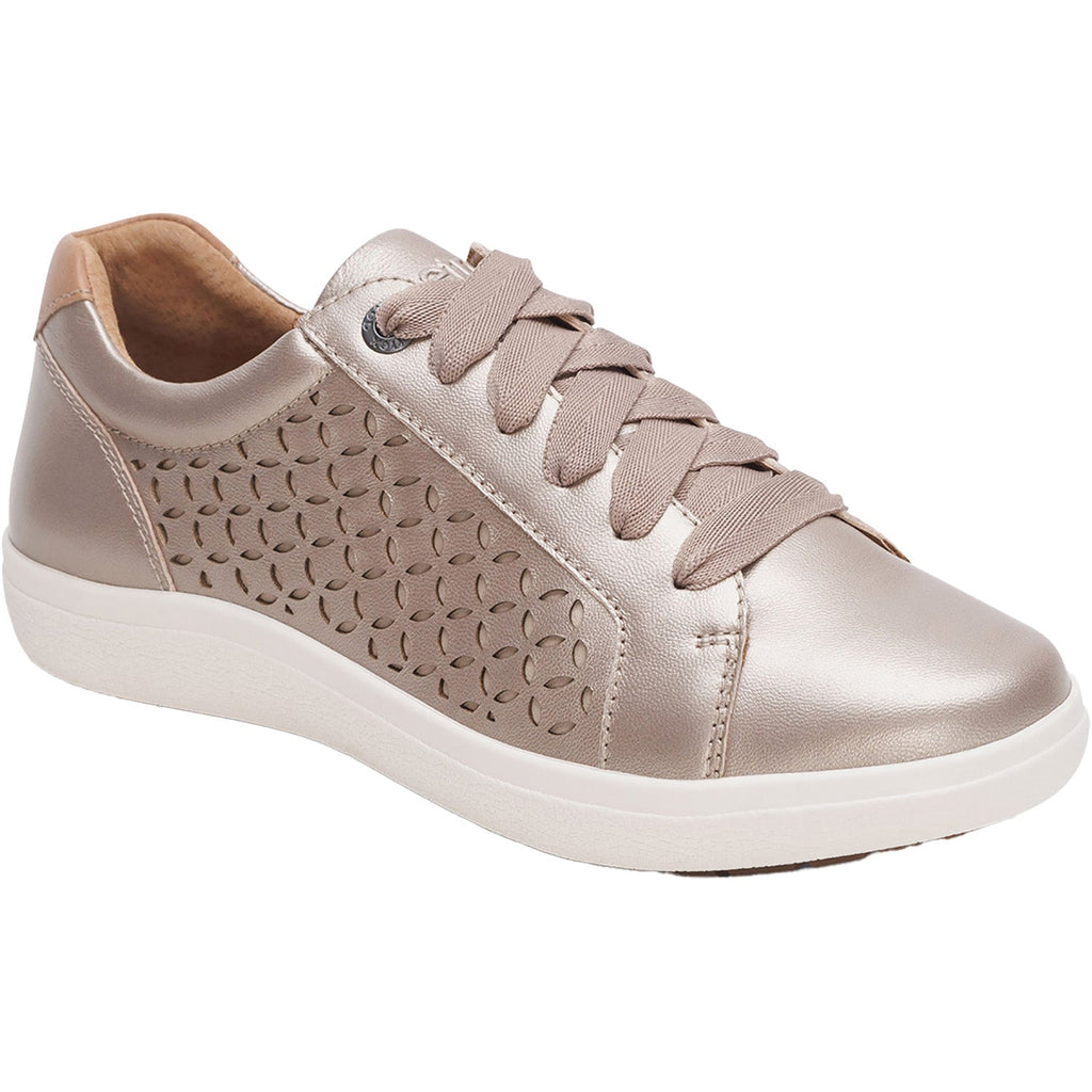Aetrex Courtney Cutout Women's Sporty Lace Up Shoes White Gold
