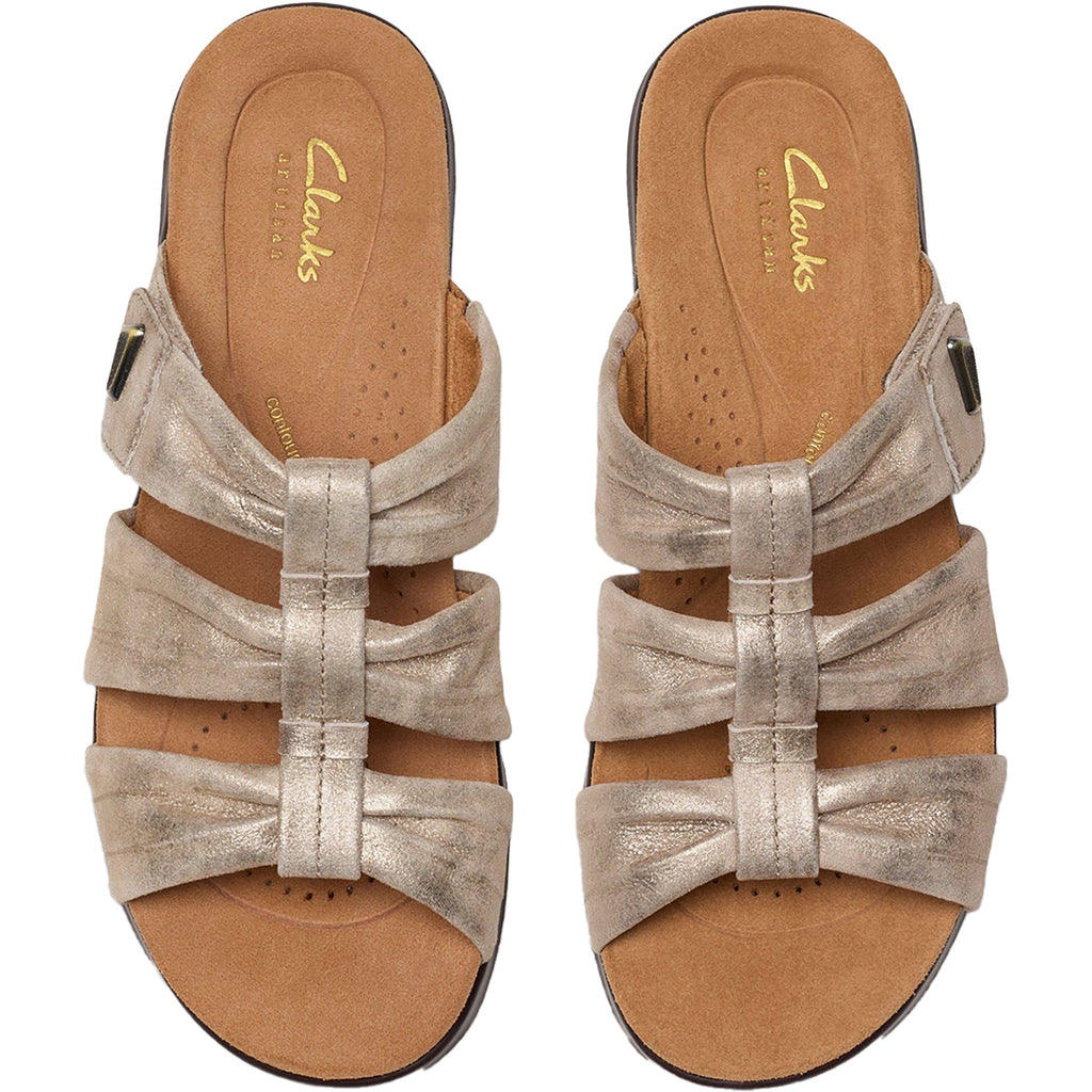 Clarks Kitly Slide Women's Slide Sandals Metallic Leather