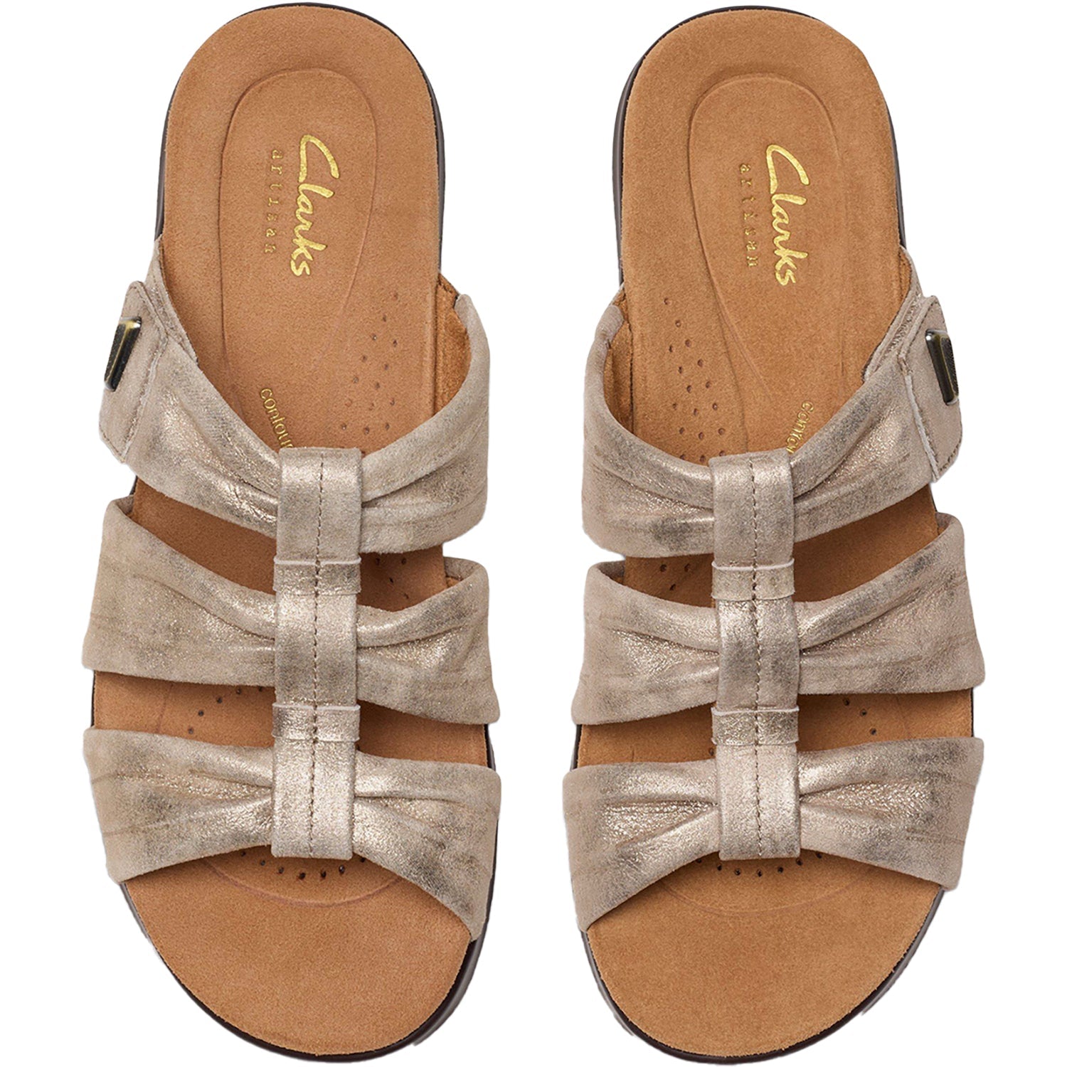 Clarks Kitly Slide Women's Slide Sandals Metallic Leather