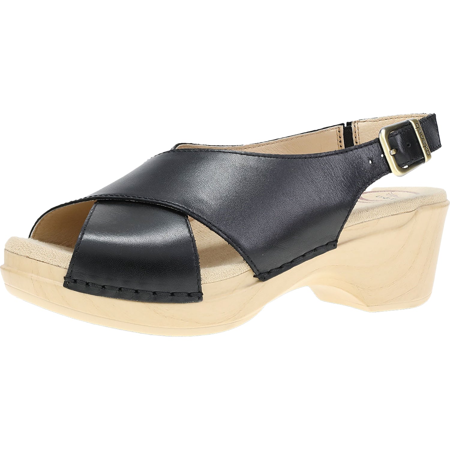 Dansko Sloane Women's Wedge Sandals Black Calf Leather
