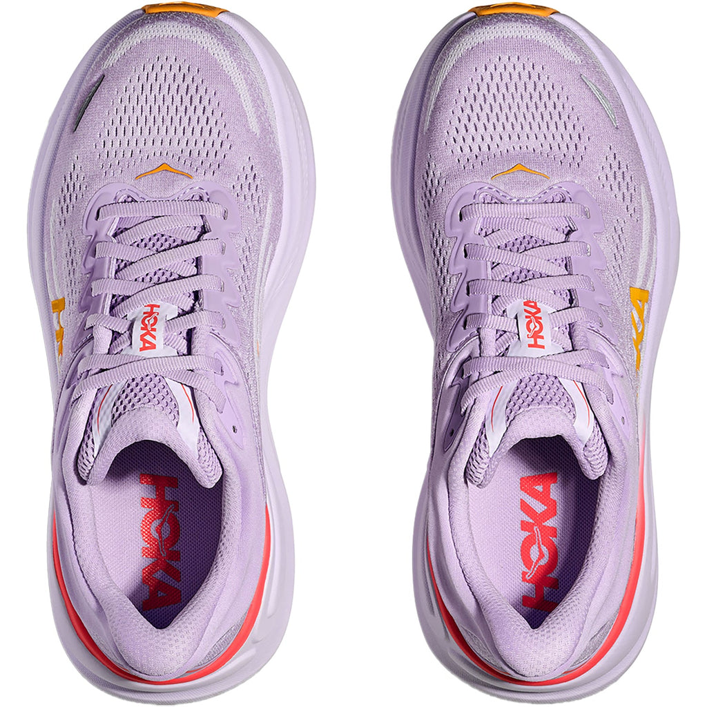 Hoka Bondi 9 (Neutral Support) Women's Athletic Shoes Aster Flower/Starlight Glow Mesh