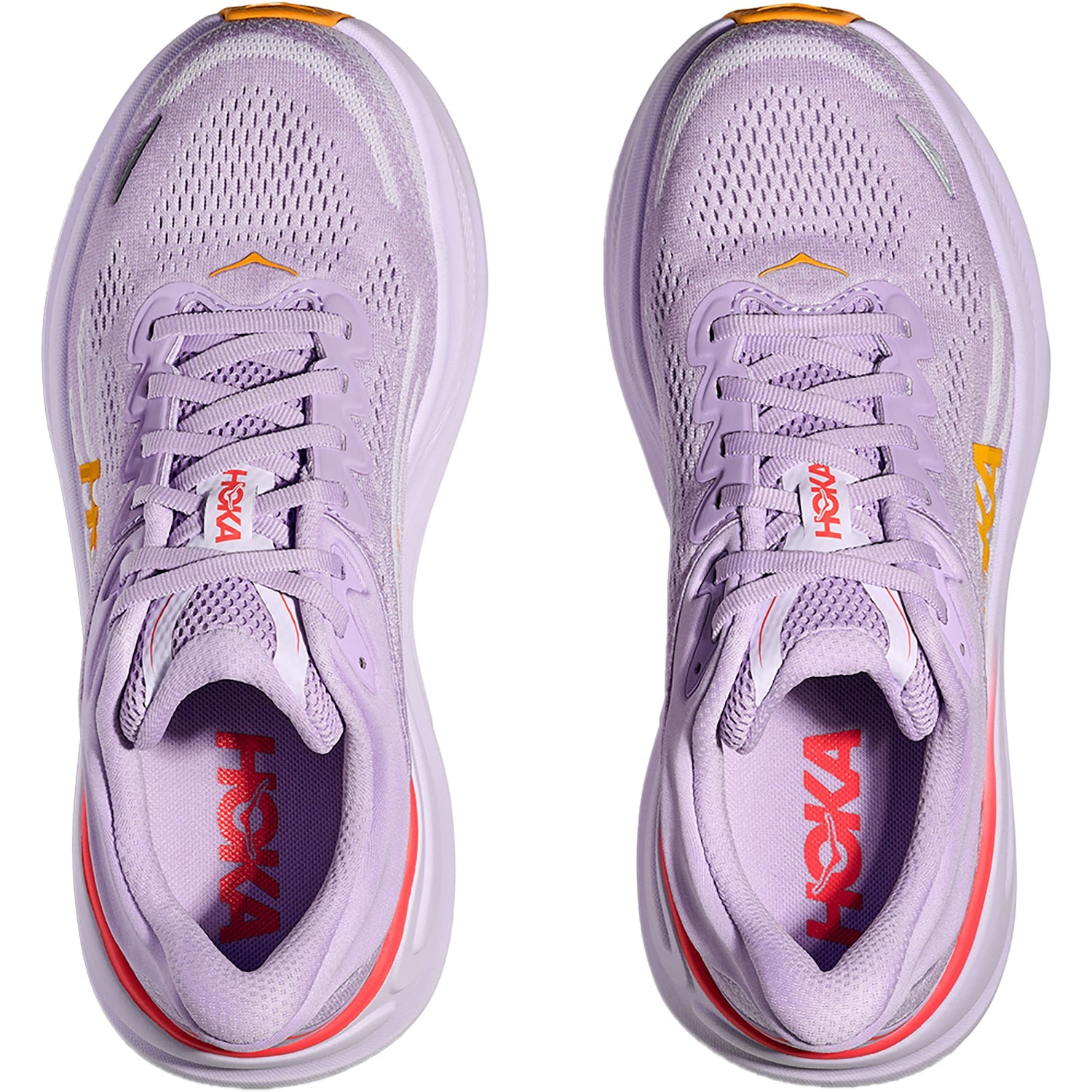 Hoka Bondi 9 (Neutral Support) Women's Athletic Shoes Aster Flower/Starlight Glow Mesh