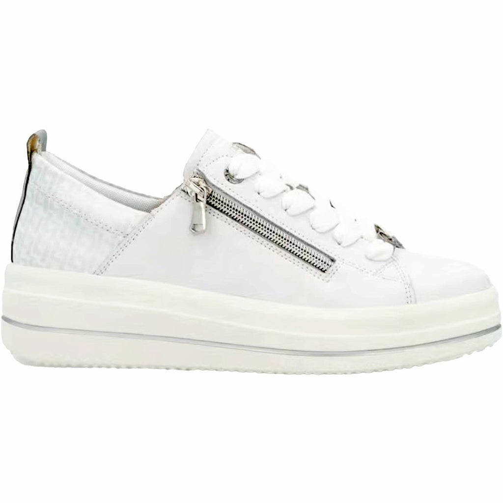 D1C08-80 Remonte DC108-80 Women's Athletic Shoes White/Silver Leather