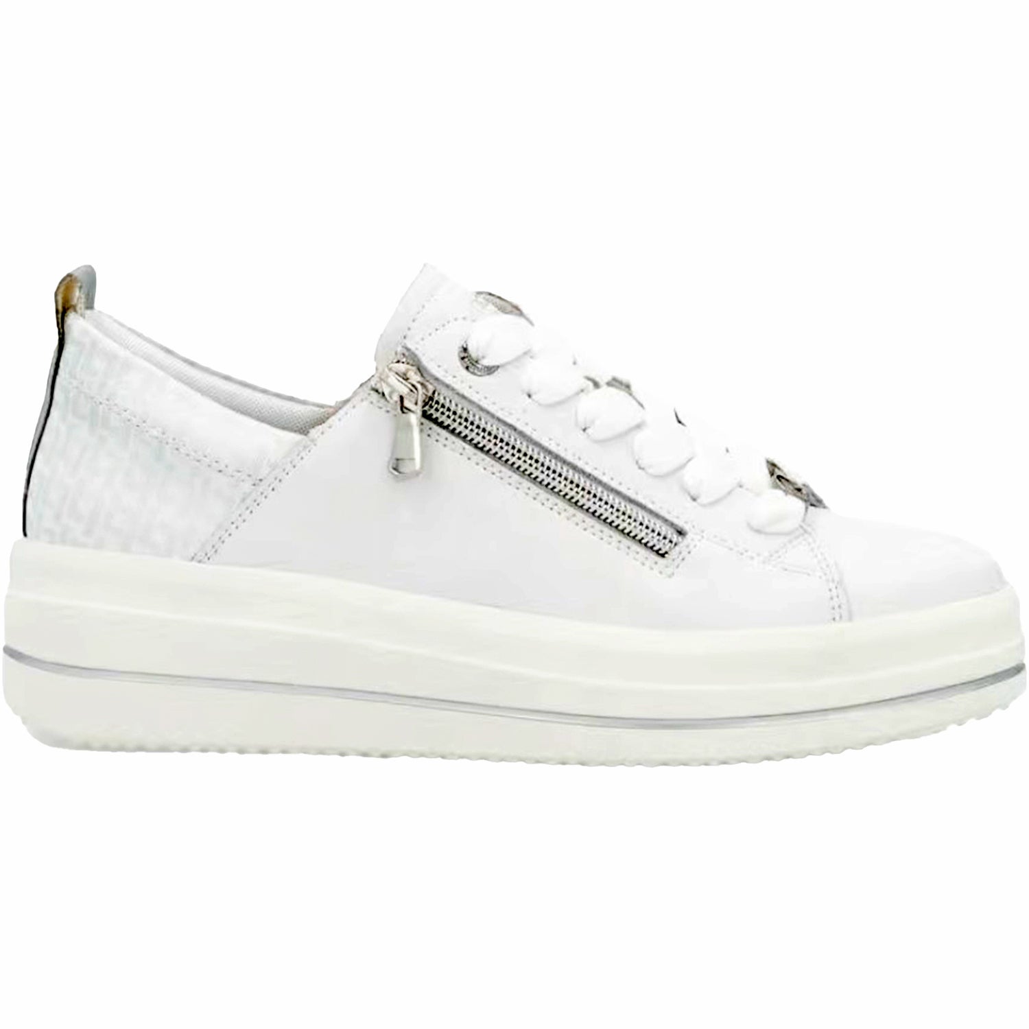 D1C08-80 Remonte DC108-80 Women's Athletic Shoes White/Silver Leather