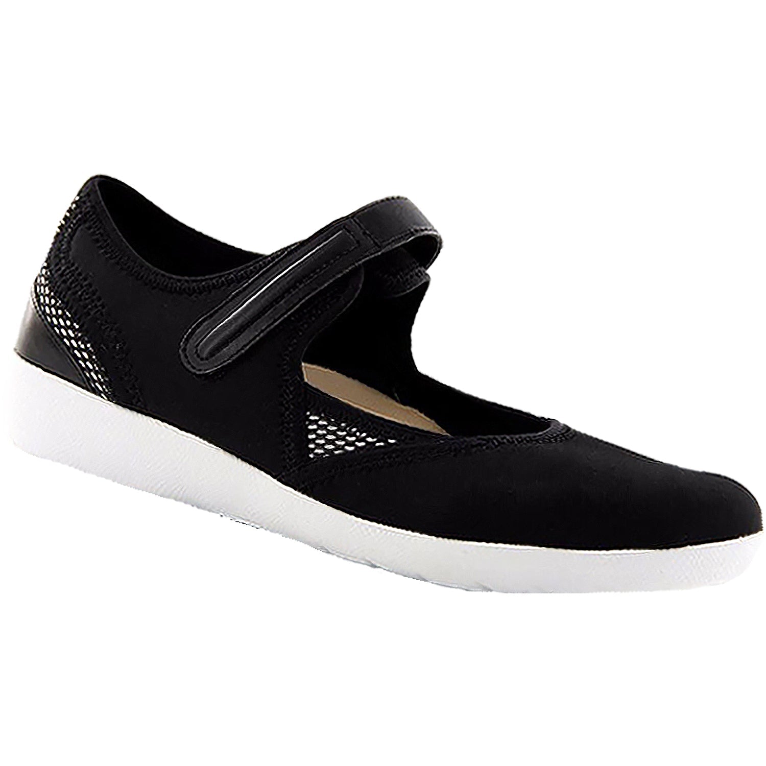 Ziera Ushery Women's Sporty Mary Janes Black Neoprene