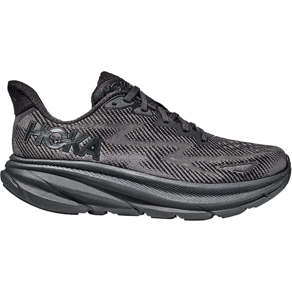 Hoka Clifton 9 (Neutral Support) Men's Road Running Shoes Black/Black Mesh