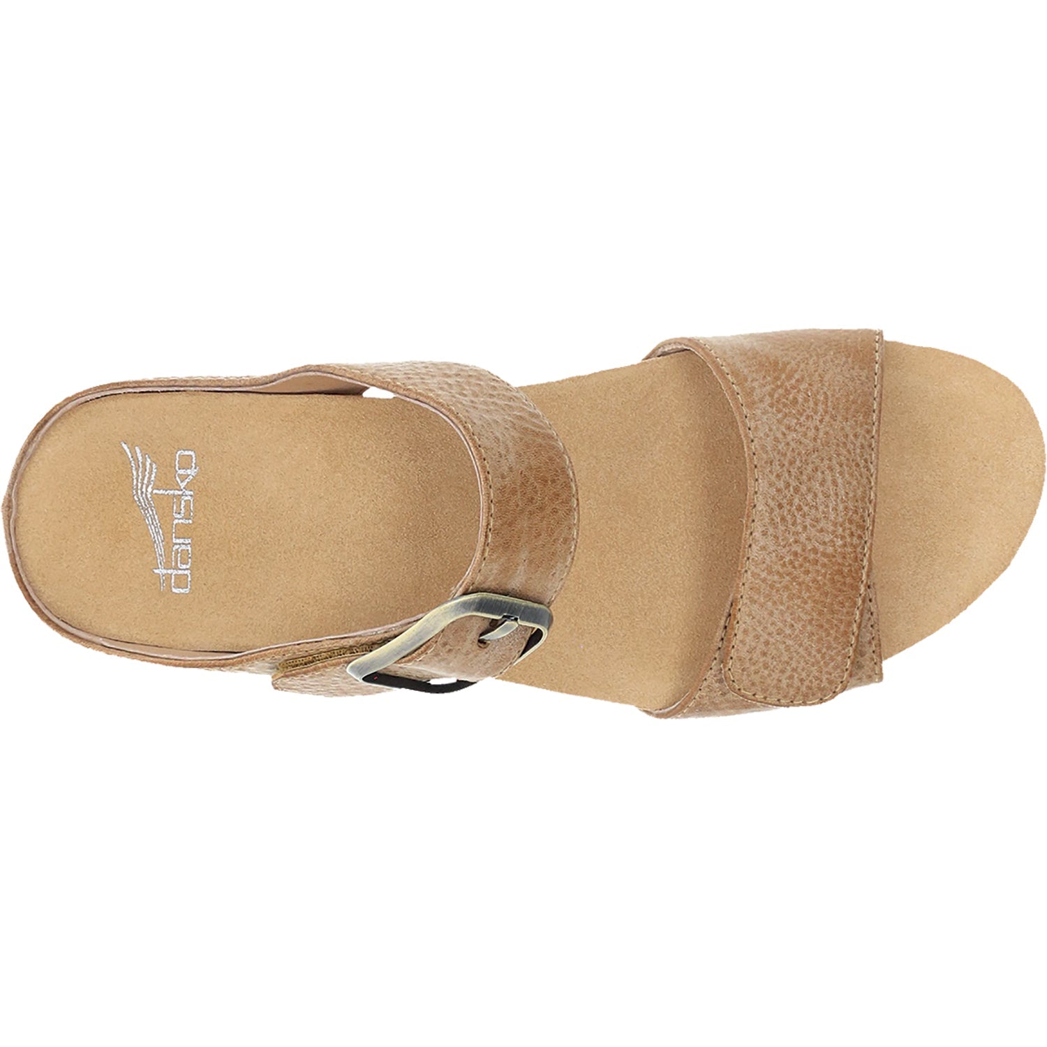 Dansko Tanya Women's Wedge Heel Slide Sandals Tan Milled Burnished Leather
