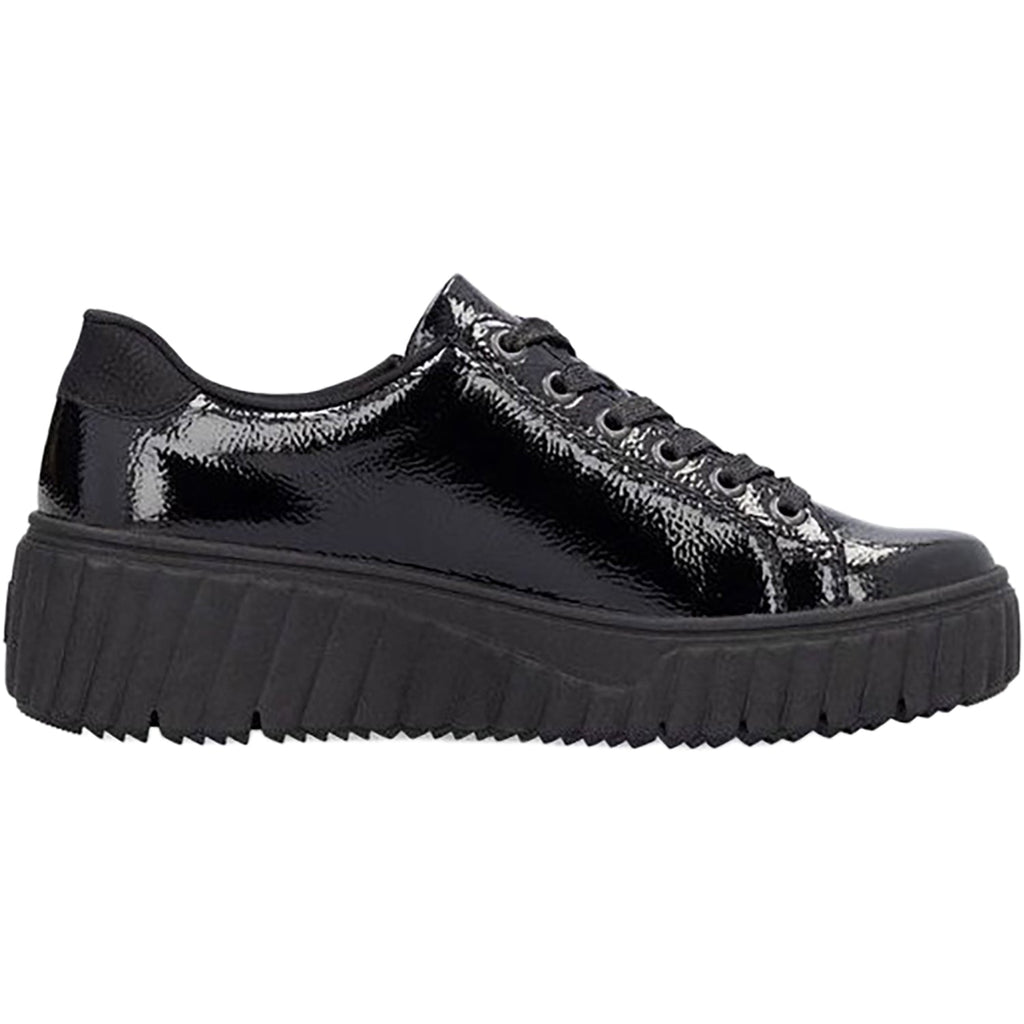 Rieker N2501-00 Women's Shoes Nero/Schwarz/Black Crashlack Patent Leather
