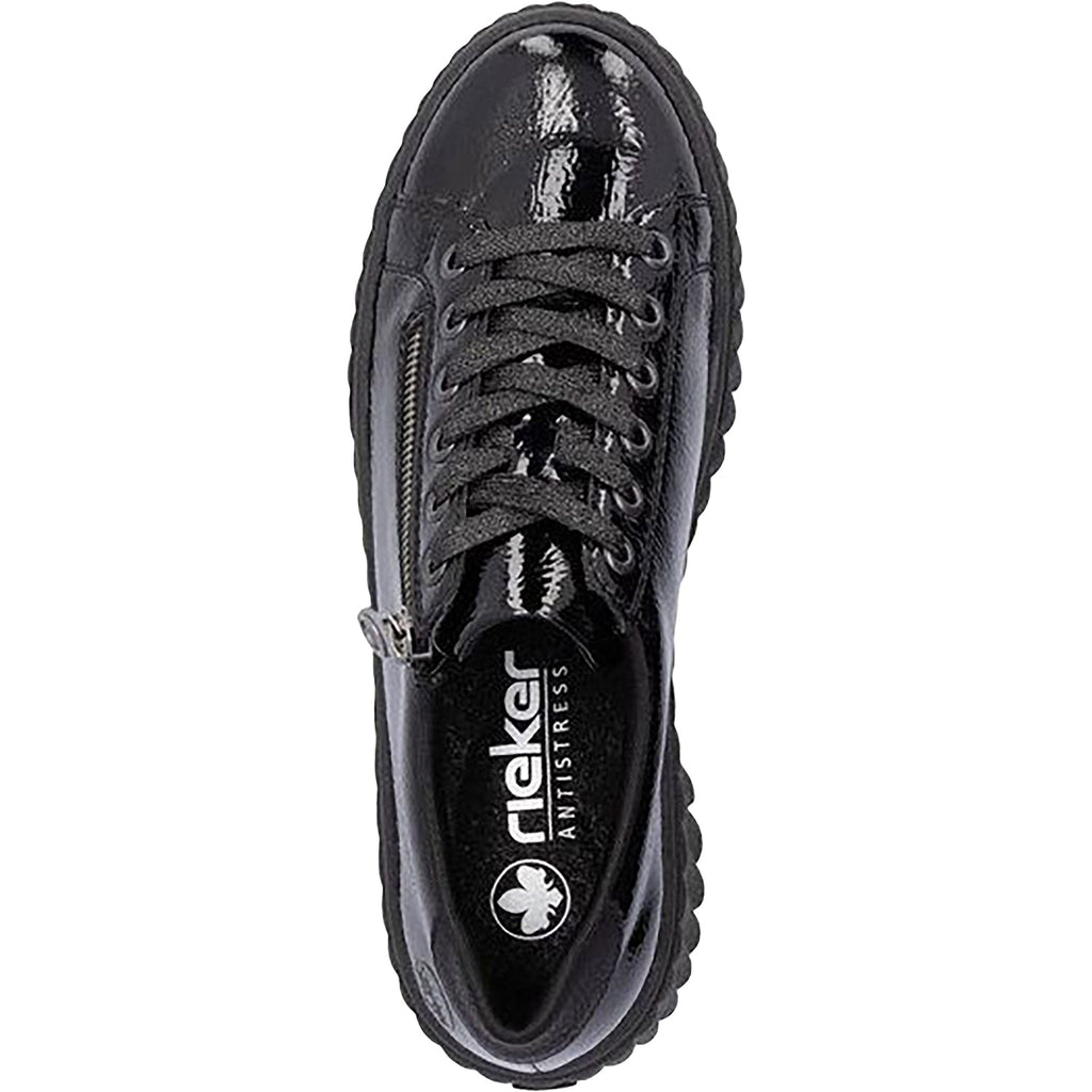 Rieker N2501-00 Women's Shoes Nero/Schwarz/Black Crashlack Patent Leather