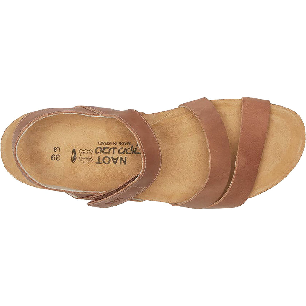 Naot Kayla Women's Wedge Heel Sandals Latte Brown Leather