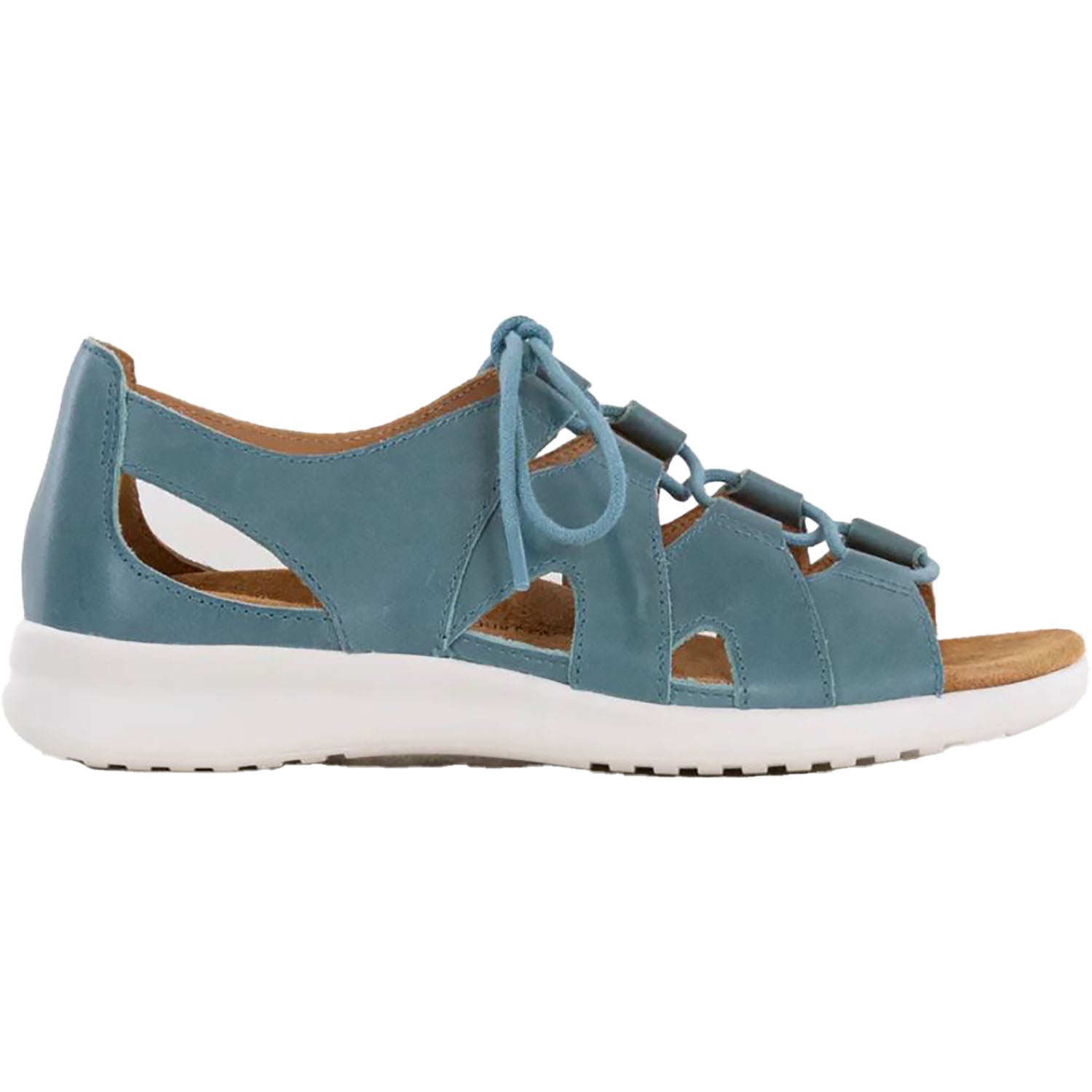 Ziera Barnett Women's Lace Up Shoes Sandals Blue/White Leather