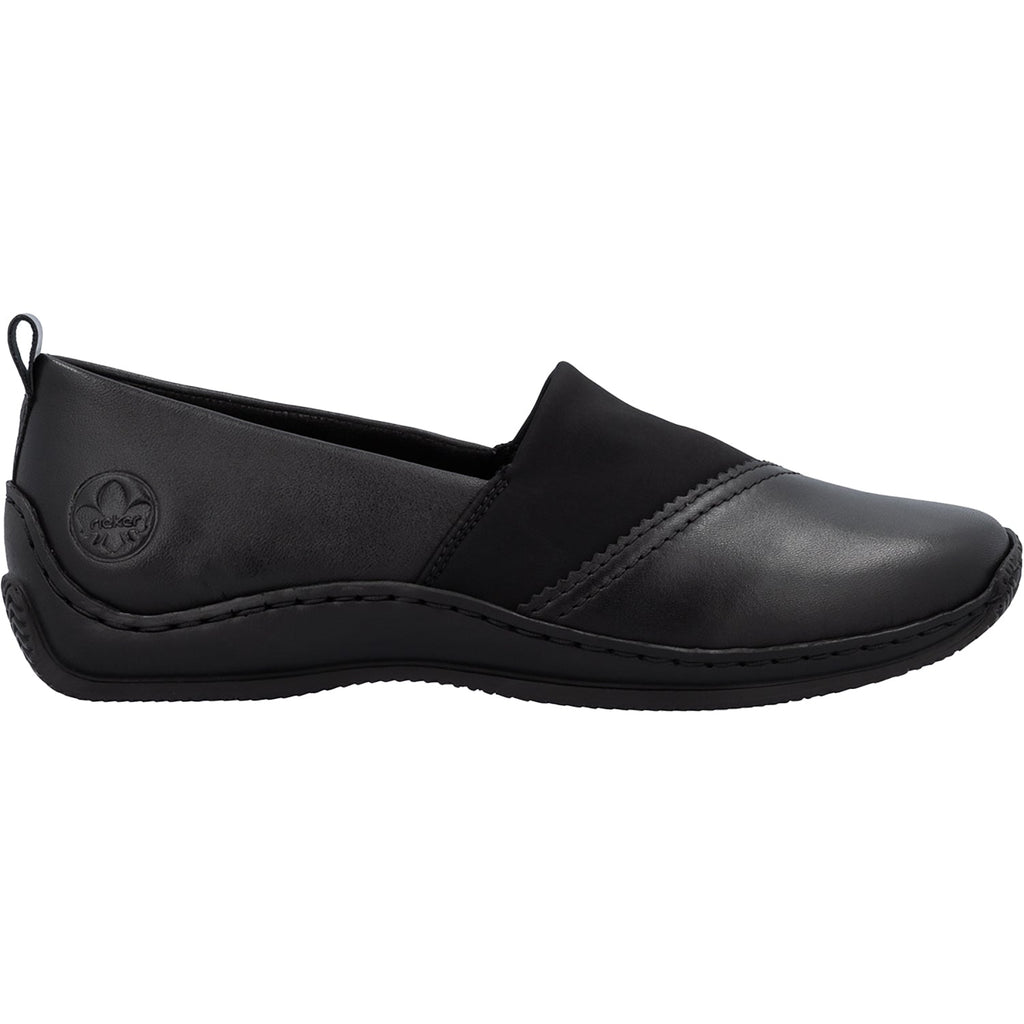 Rieker L1790-00 Stretch Women's Slip Ons Black