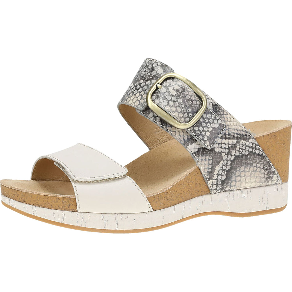 Dansko Shannon Women's Wedge Sandals Snake/Ivory Leather