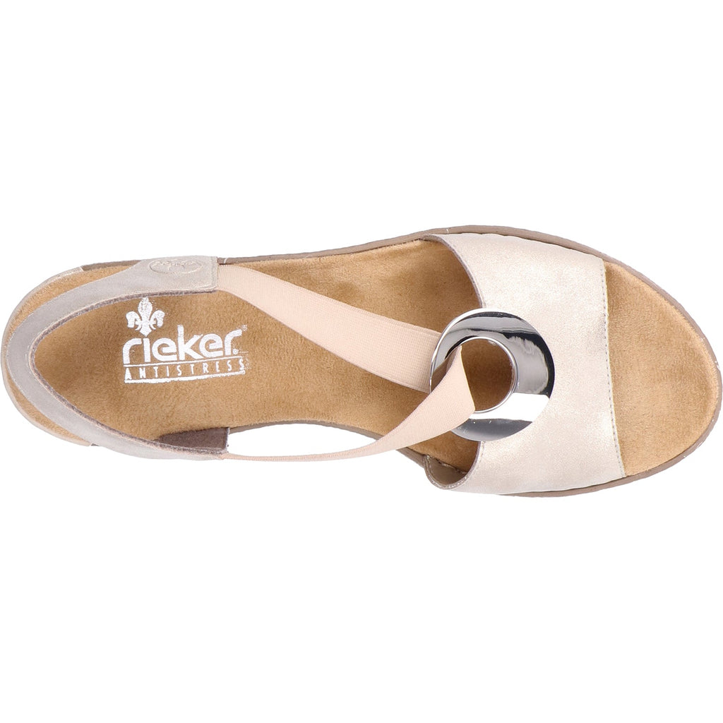 Rieker 624H6-60 Fanni Women's Slingback Sandals Muschel/Cream Synthetic