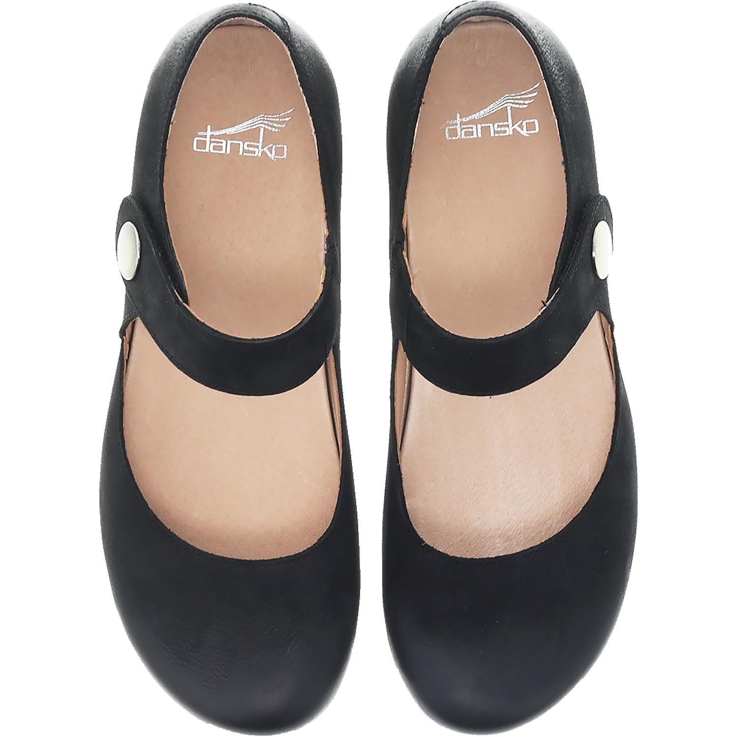 Dansko Beatrice Women's Mary Janes Black Burnished Nubuck