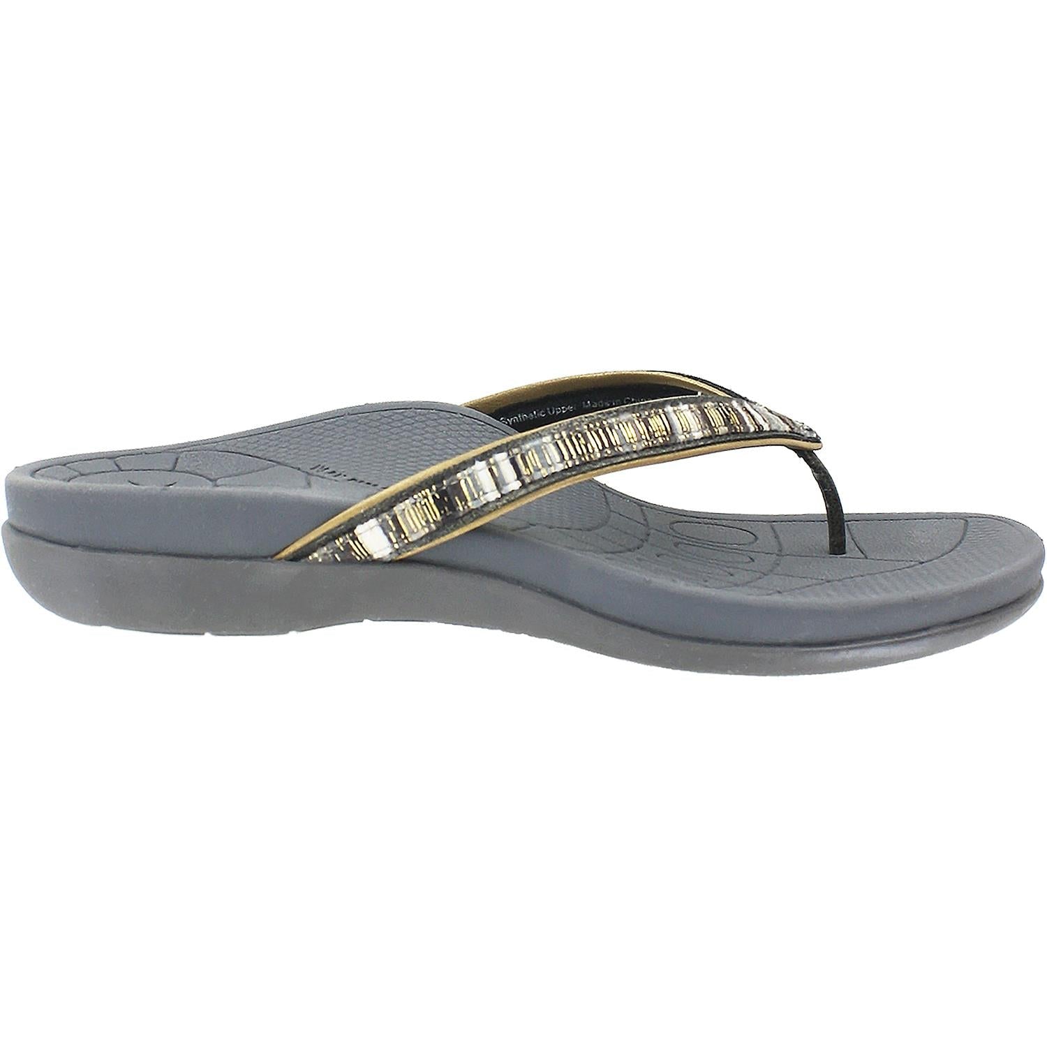 Aetrex Gwen Women's Flip Flopss Pewter Synthetic