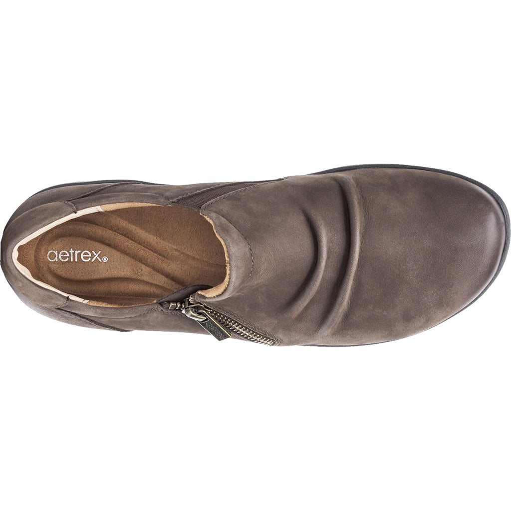 Aetrex Katie Women's Slip On Shoes Dark Earth Leather