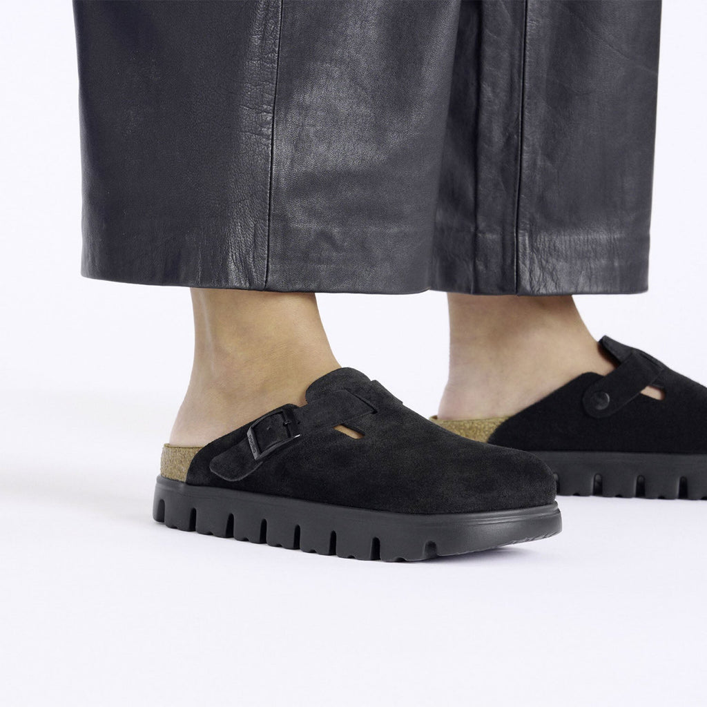 Birkenstock Boston Chunky Women's Clogs Black Suede