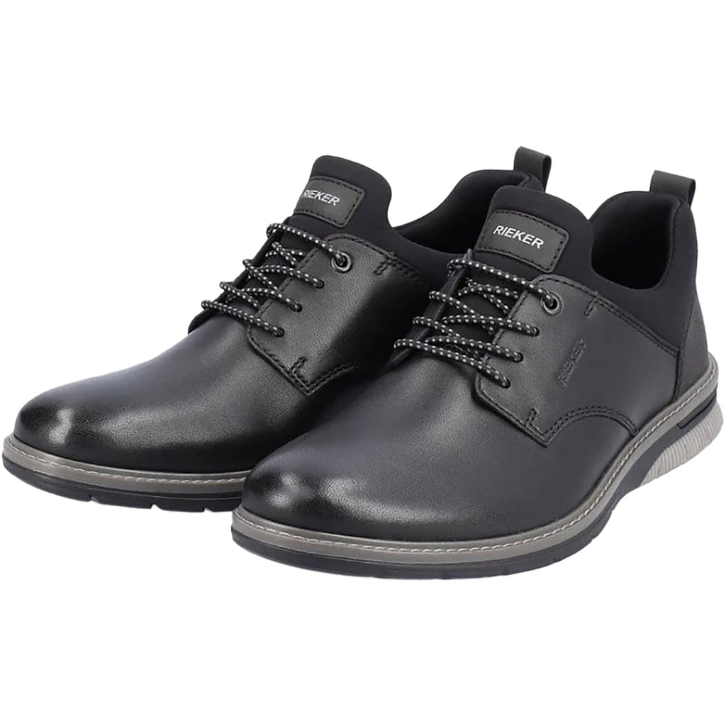 Rieker 14454-01 Men's Dress Shoes Black/Black/Black Leather