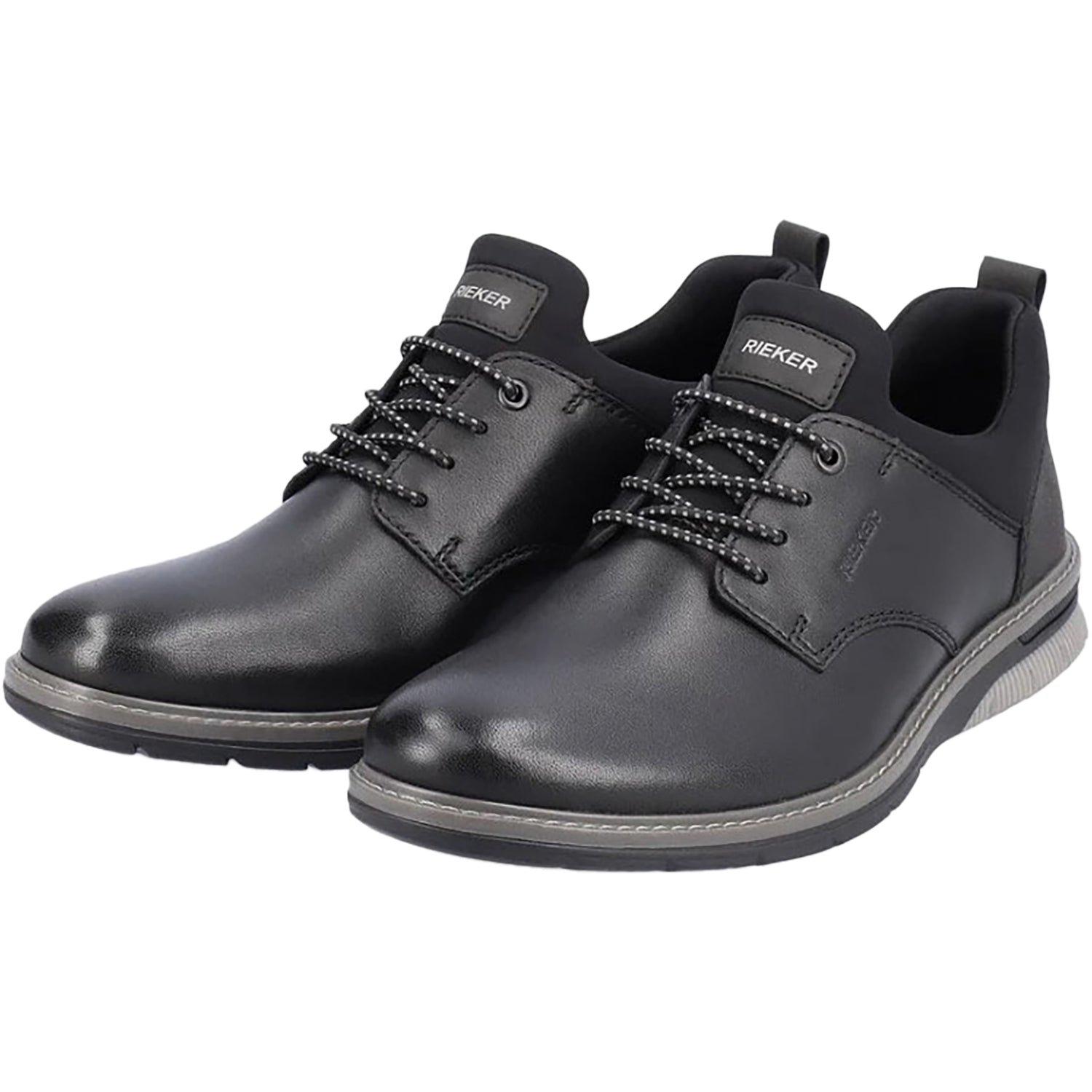 Rieker 14454-01 Men's Dress Shoes Black/Black/Black Leather