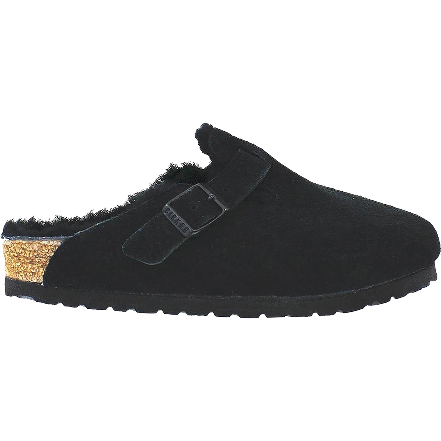 Birkenstock Boston Shearling Unisex Clogs Black Suede