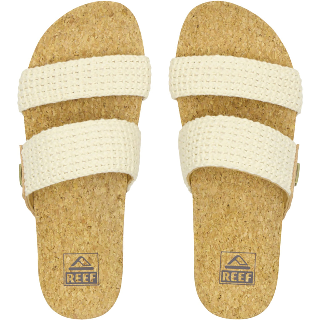 Reef Cushion Vista Women's Slide Sandals Natural Crochet Textile Synthetic