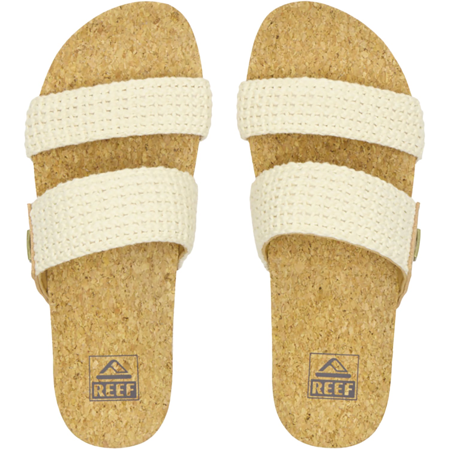 Reef Cushion Vista Women's Slide Sandals Natural Crochet Textile Synthetic
