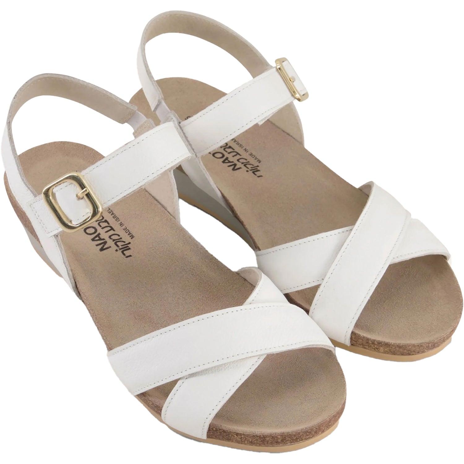 Naot Throne Women's Wedge Sandals Soft White Leather