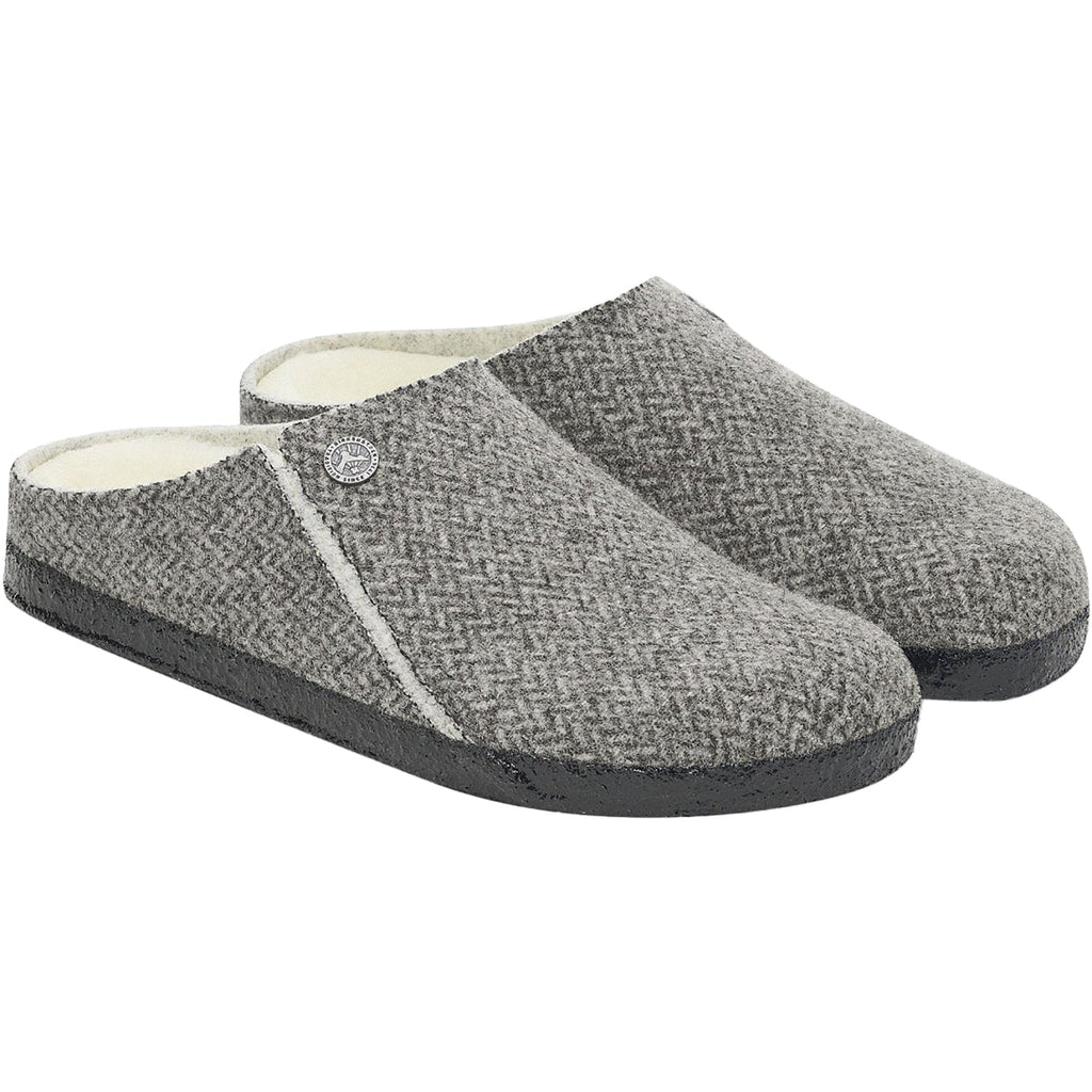 Birkenstock Zermatt Shearling Women's Slippers Herringbone Grey Wool