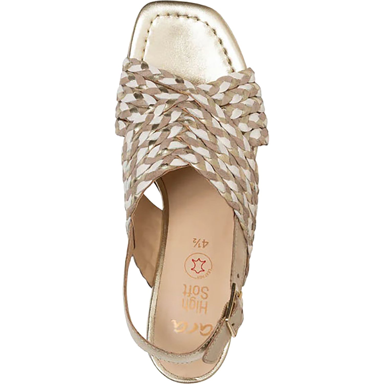 Ara Benson Women's Dress Sandals Cream Metallic Multi Leather