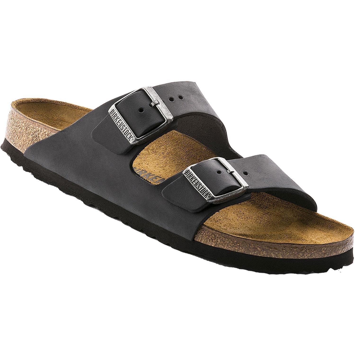 Birkenstock Arizona Unisex Slide Sandals Black Oiled Leather