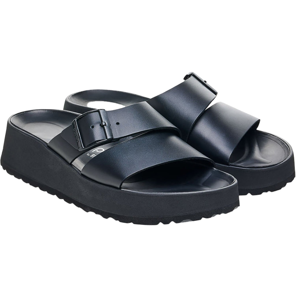 Birkenstock Papillio Almina Women's Wedge Heel Sandals Black Leather
