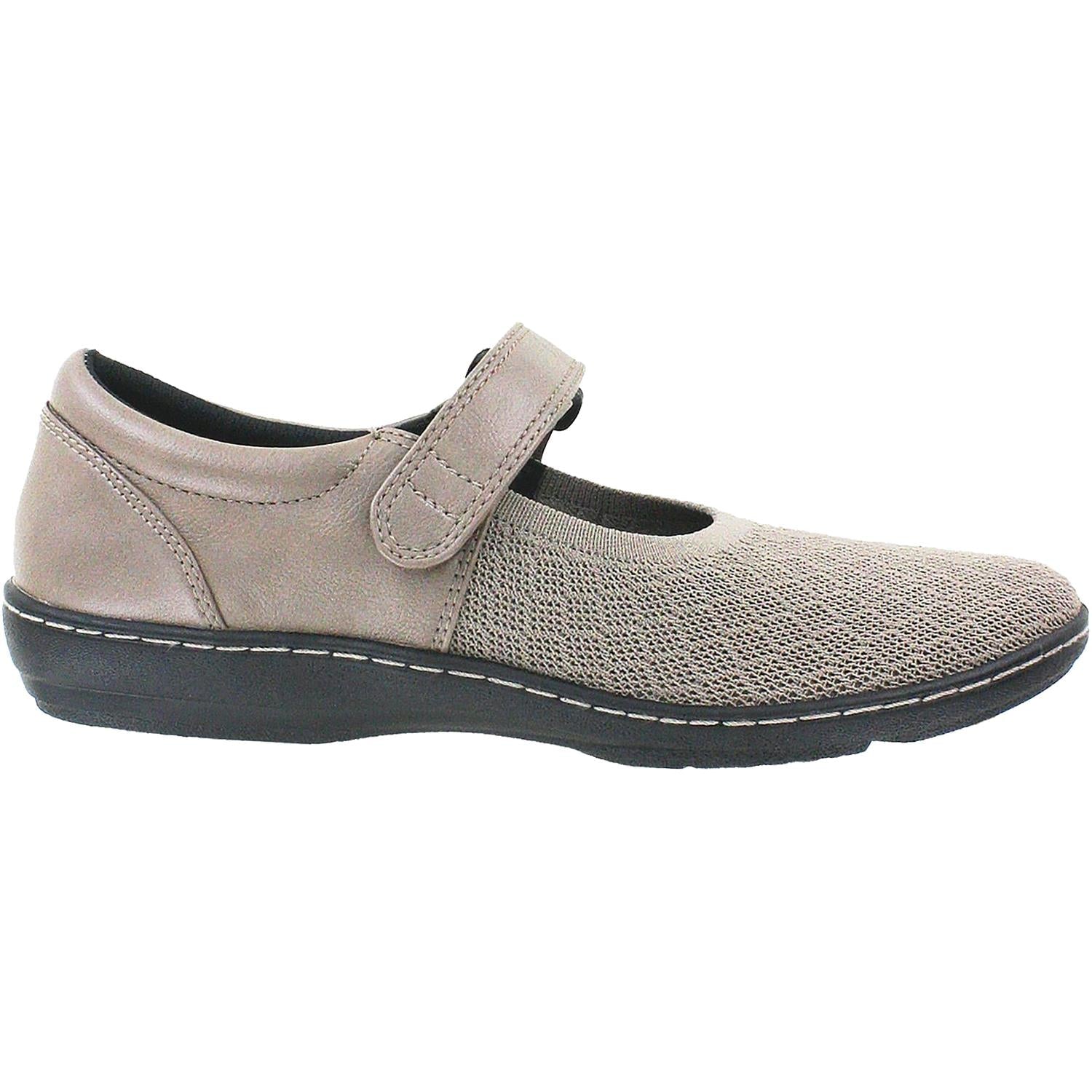 Aetrex Helen Knit Women's Mary Janes Taupe Grey Fabric