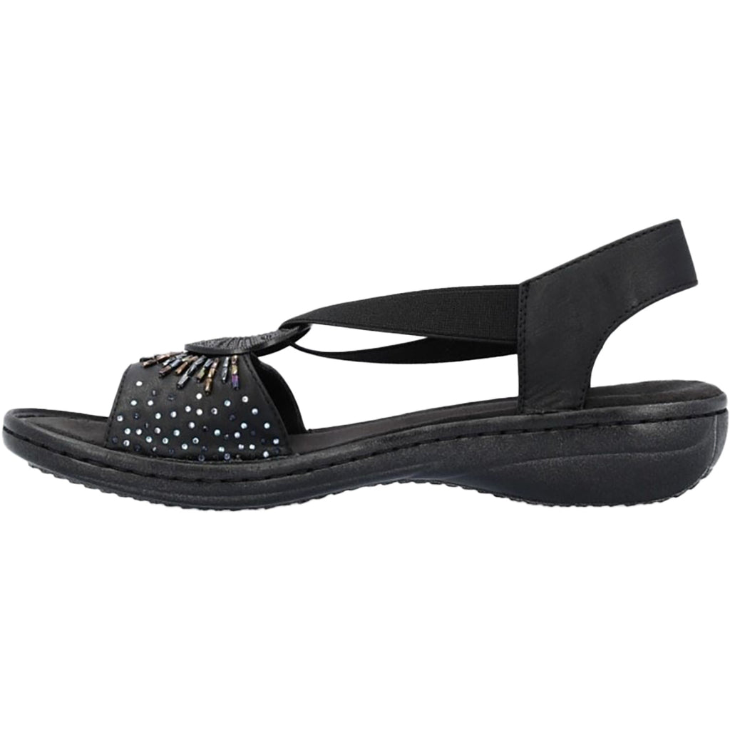 Rieker 60880-00 With Beads Women's Sandals Black W Beads Synthetic
