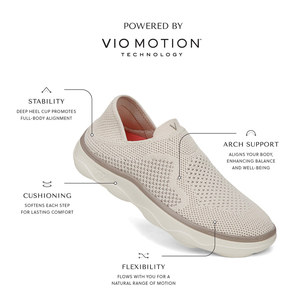 Vionic Sage Rx Stretch Knit Women's Athletic Athleisure Shoes Slip Ons Cream