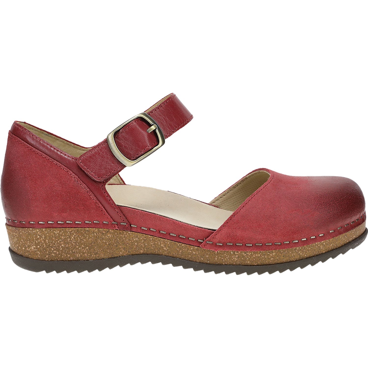 Dansko Mae Women's Mary Janes Traditional Red Burnished Suede