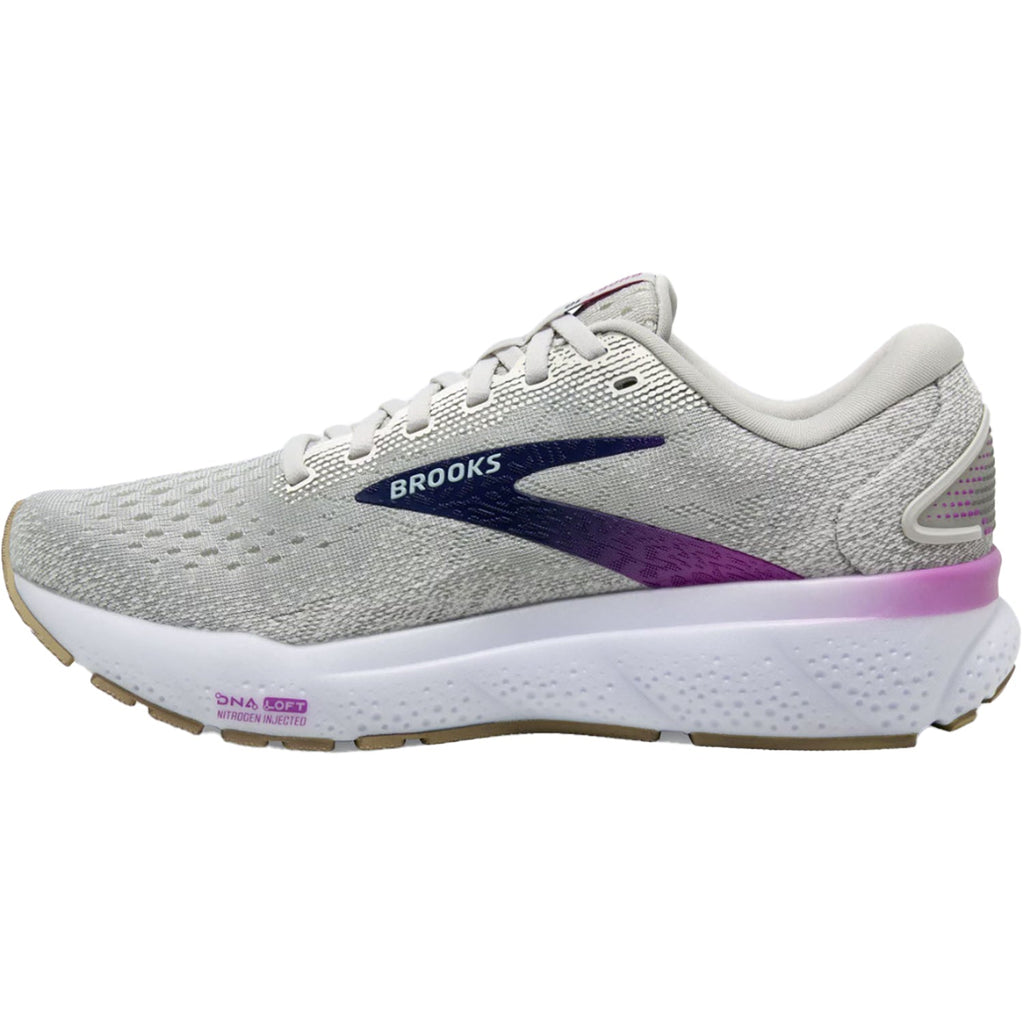 Brooks Ghost 16 (Neutral Support) Women's Athletic Shoes White/Grey/Estate Blue Mesh