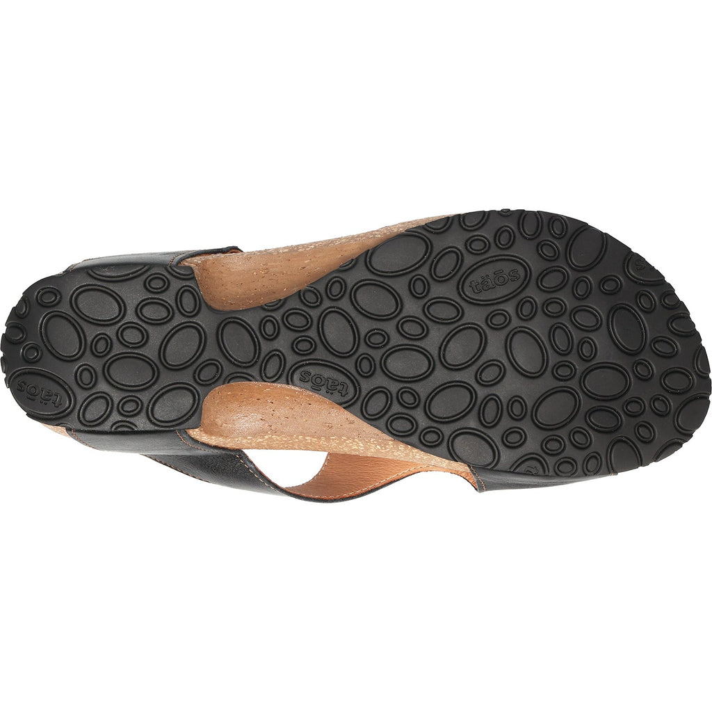 Taos Loop Women's Thong Sandals Black Leather