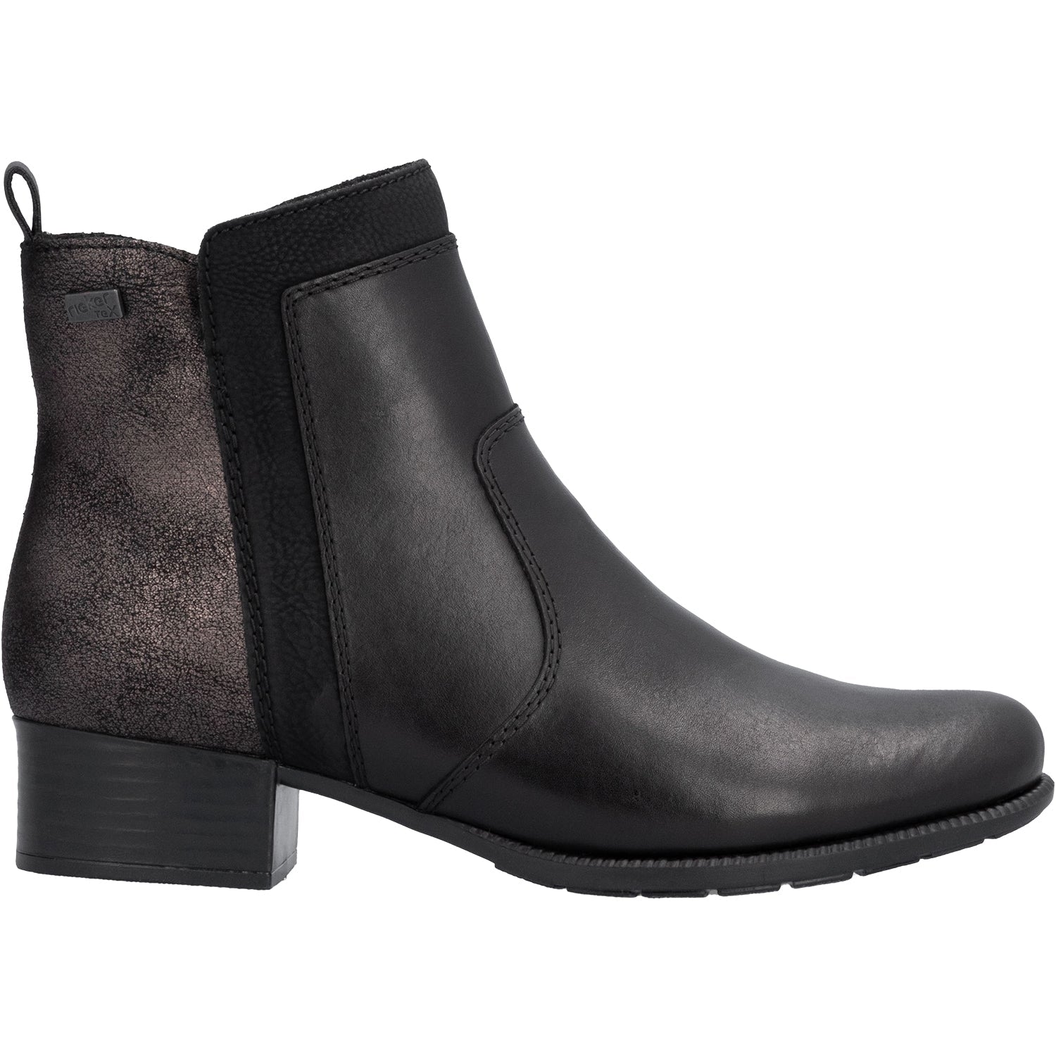 Rieker 78658-00 Women's Boots Schwarz/Schwarz/Schwarz Leather