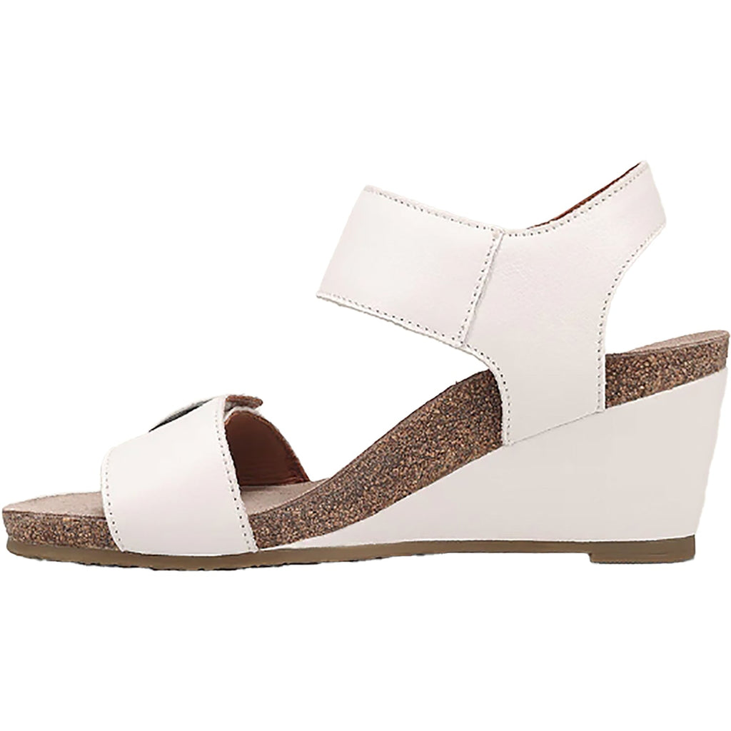 Taos Carousel 3 Women's Wedge Heel Sandals White Leather