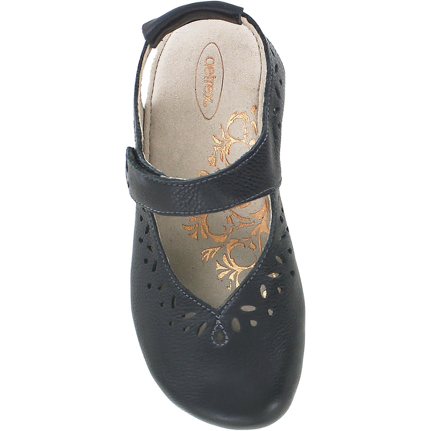 Aetrex Cheryl Women's Sling Back Mary Janes Black Leather