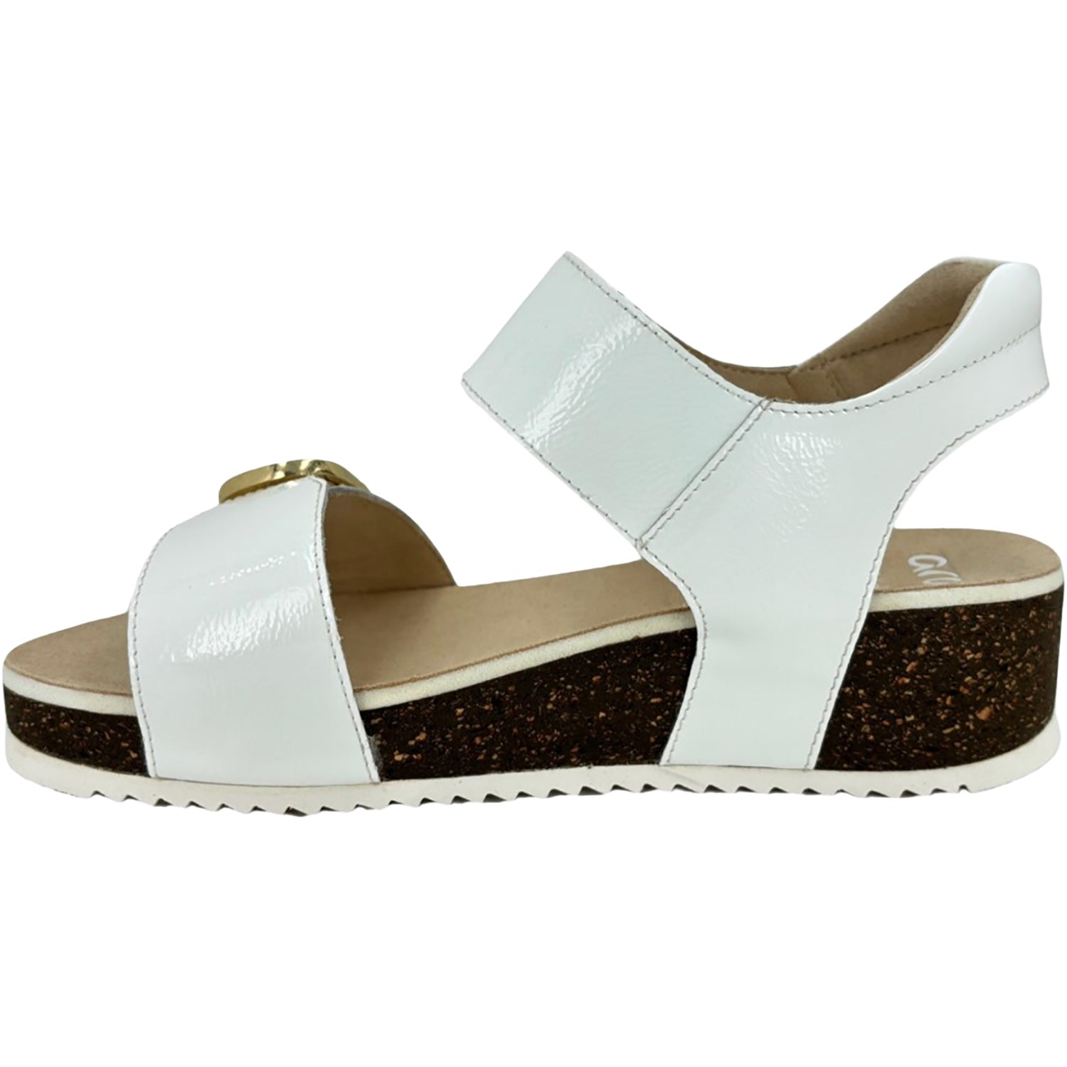 Ara Nova Women's Wedge Sandals White Patent Leather
