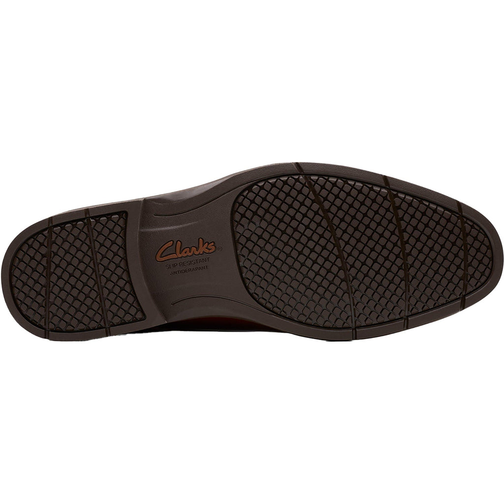 Clarks Eldredge Cap Men's Dress Shoes Dark Tan Leather