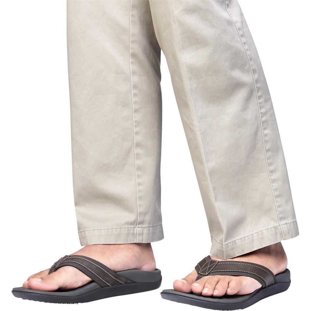 Vionic Tide Men's Flip Flopss Black Leather