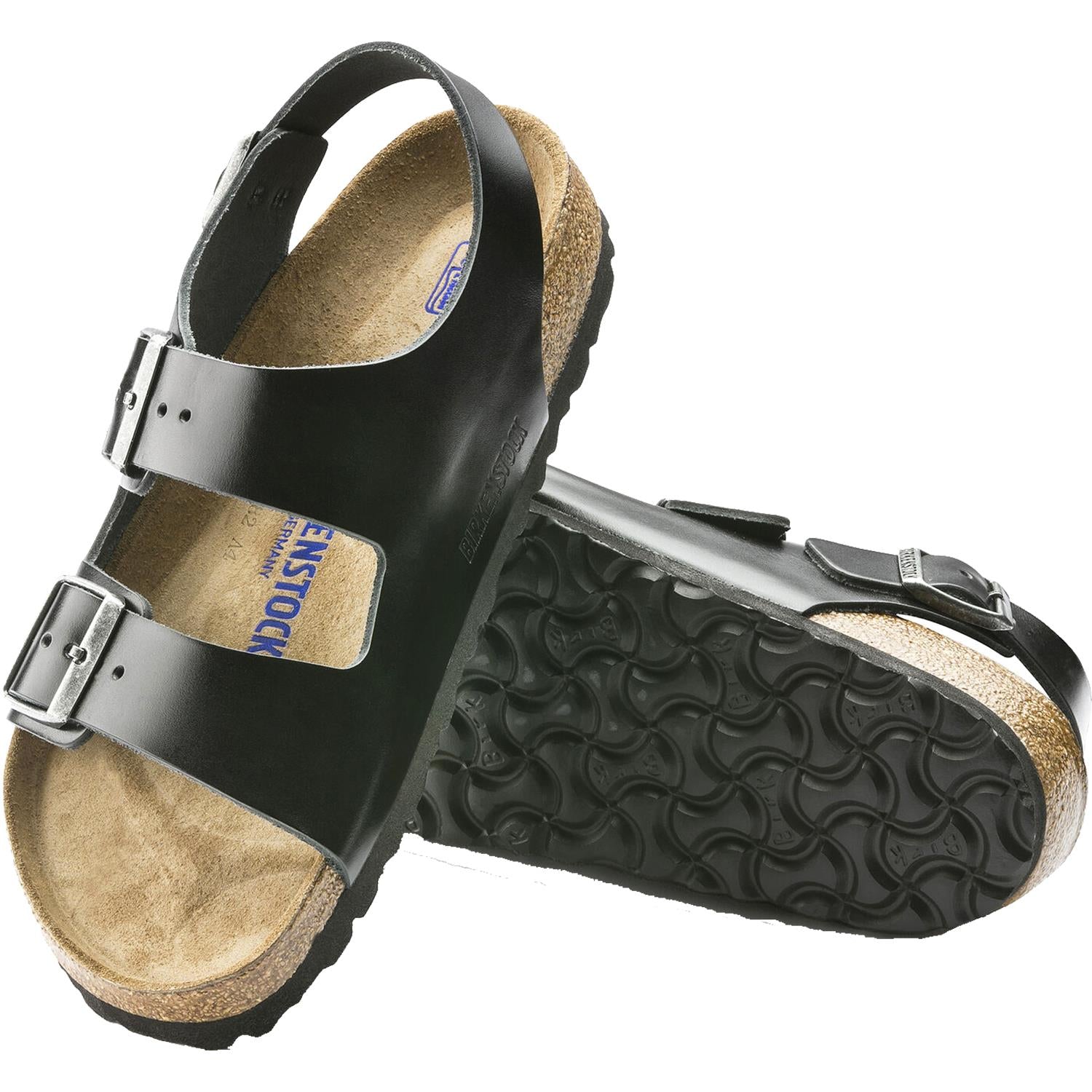 Birkenstock Milano Soft Footbed Unisex Sandals Black Amalfi Leather