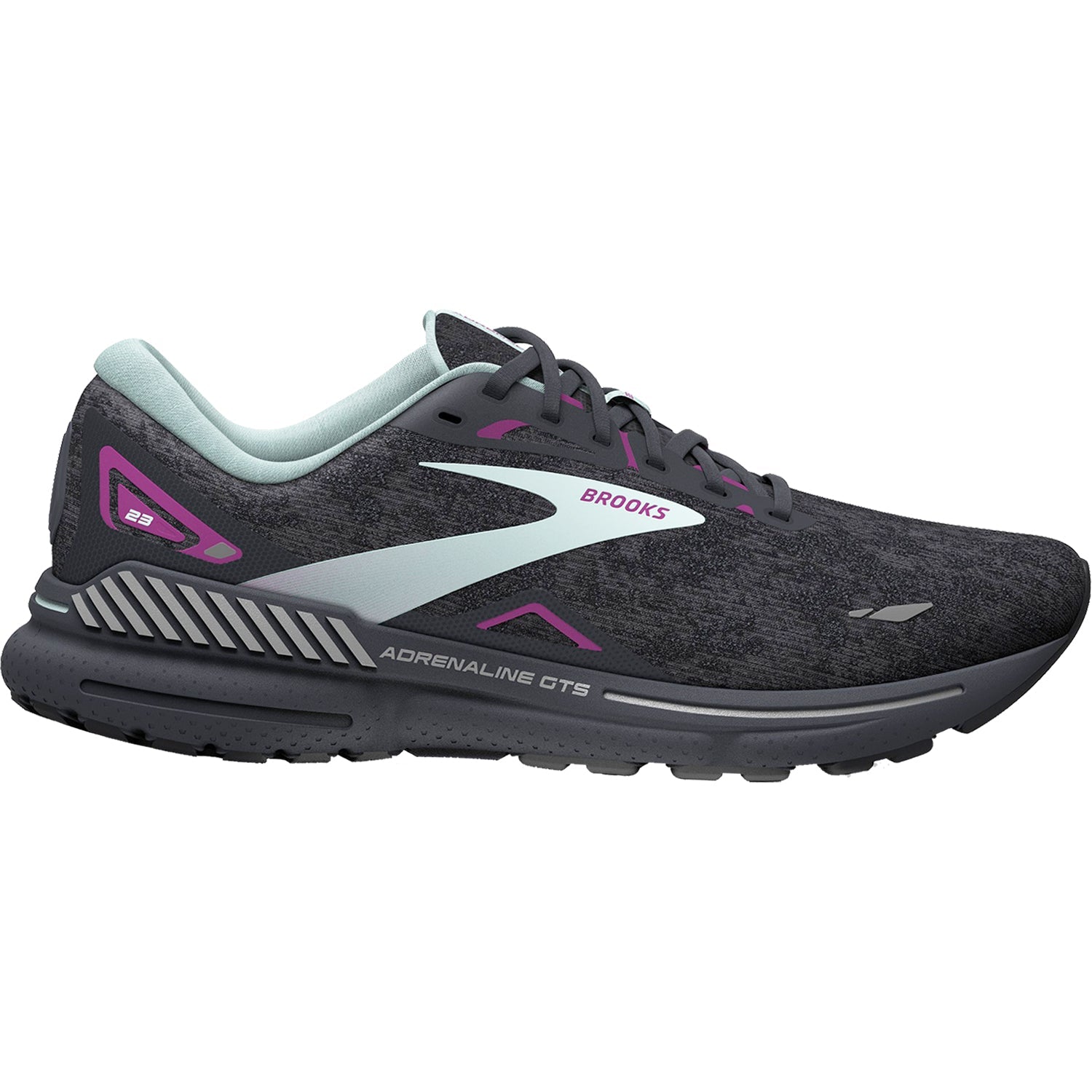 Brooks Adrenaline GTS 23 Stability Mesh (Stability Support) Women's Running Shoes Black/Light Blue/Purple