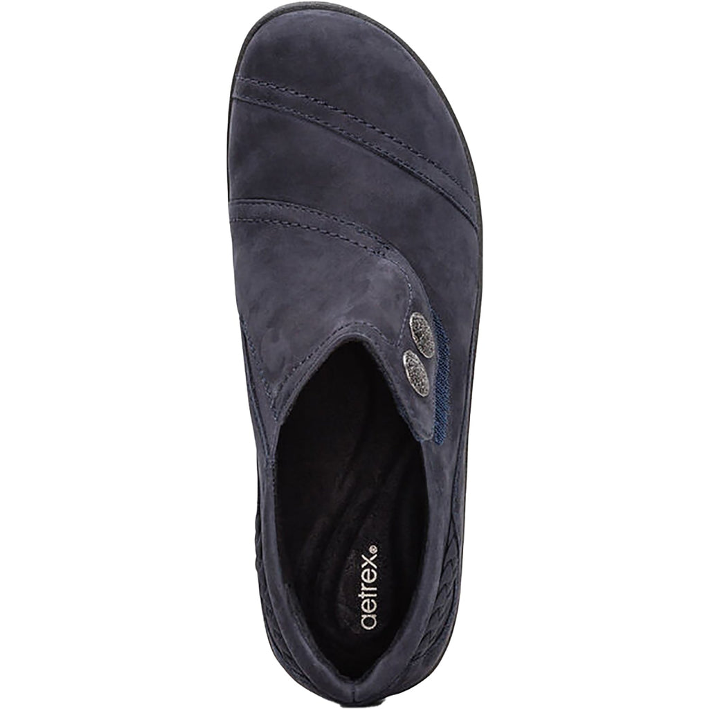 Aetrex Karina Women's Slip Ons Navy Nubuck
