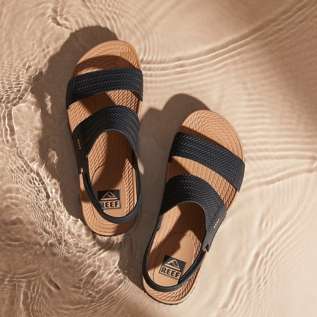 Reef Water Vista Women's Ankle Strap Sandals Black/Tan Synthetic